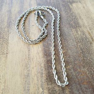 NWT ~ Silver - 316L Stainless Steel Snake Rope Chain 22in/55cm